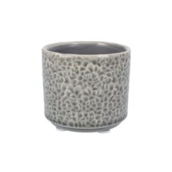 Ceramic Pot Cover - Grey Succulents - 8cm