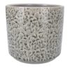 Ceramic Pot Cover 20cm - Grey Succulents